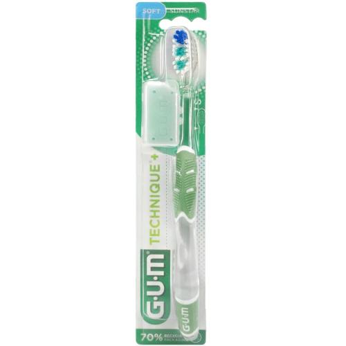 Gum Technique+ Soft Toothbrush Small Χειροκίνητη Οδοντόβουρτσα με Μαλακές Ίνες 1 Τεμάχιο, Κωδ 491 - Πράσινο